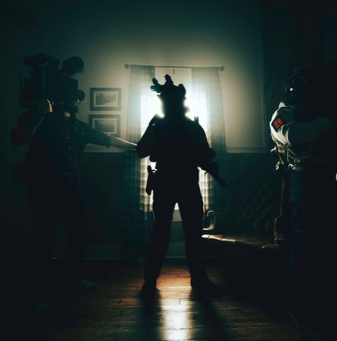 A production crew working inside the haus