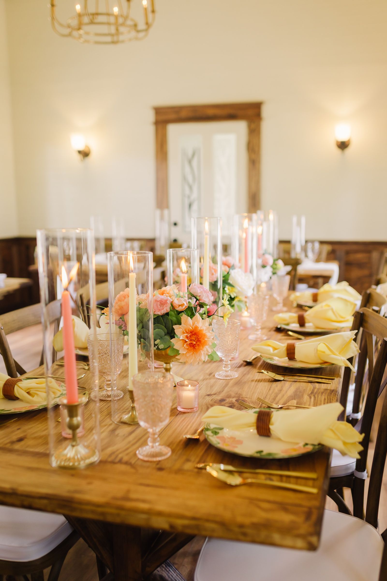 A table set in the dining room