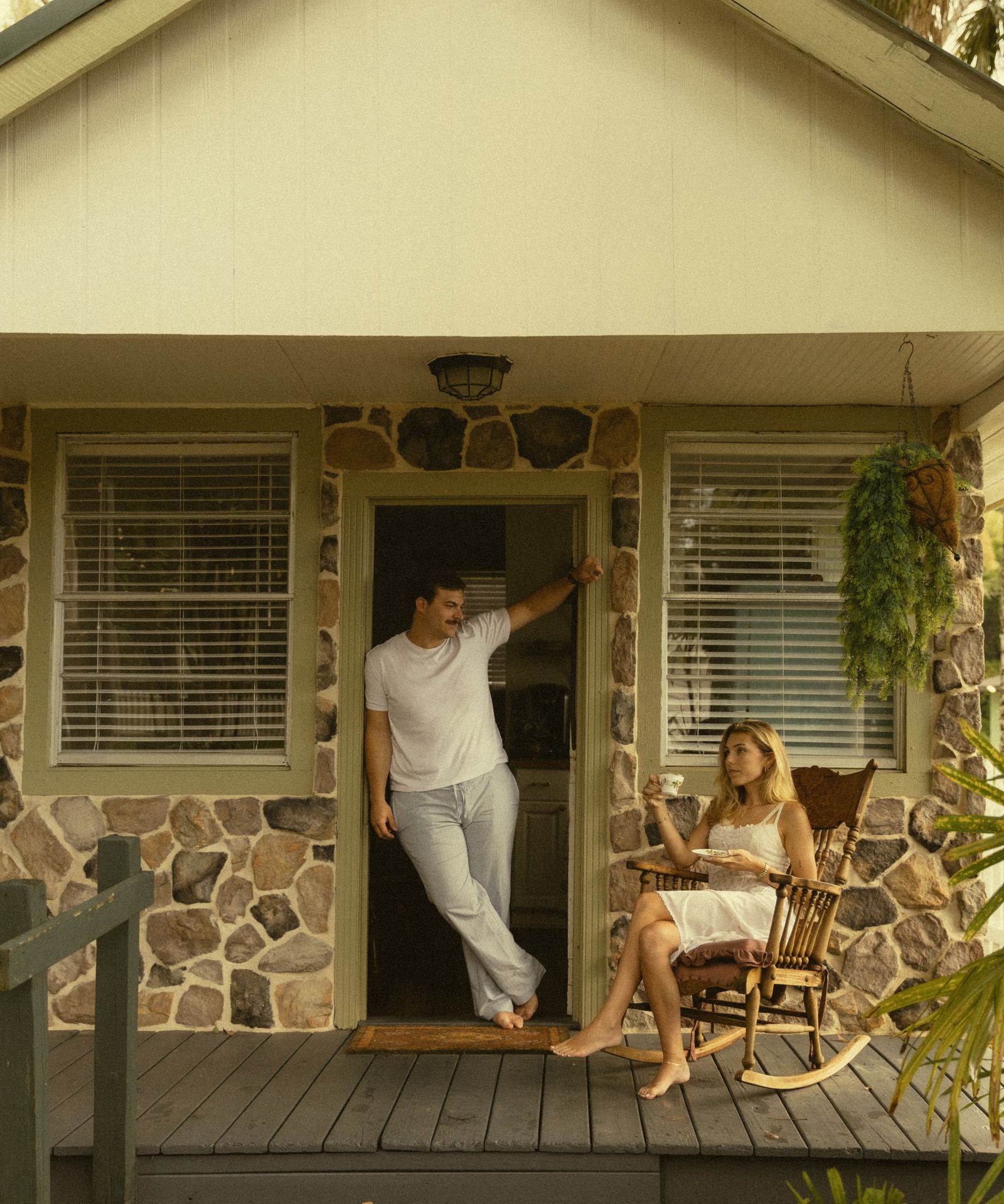A couple on the porch