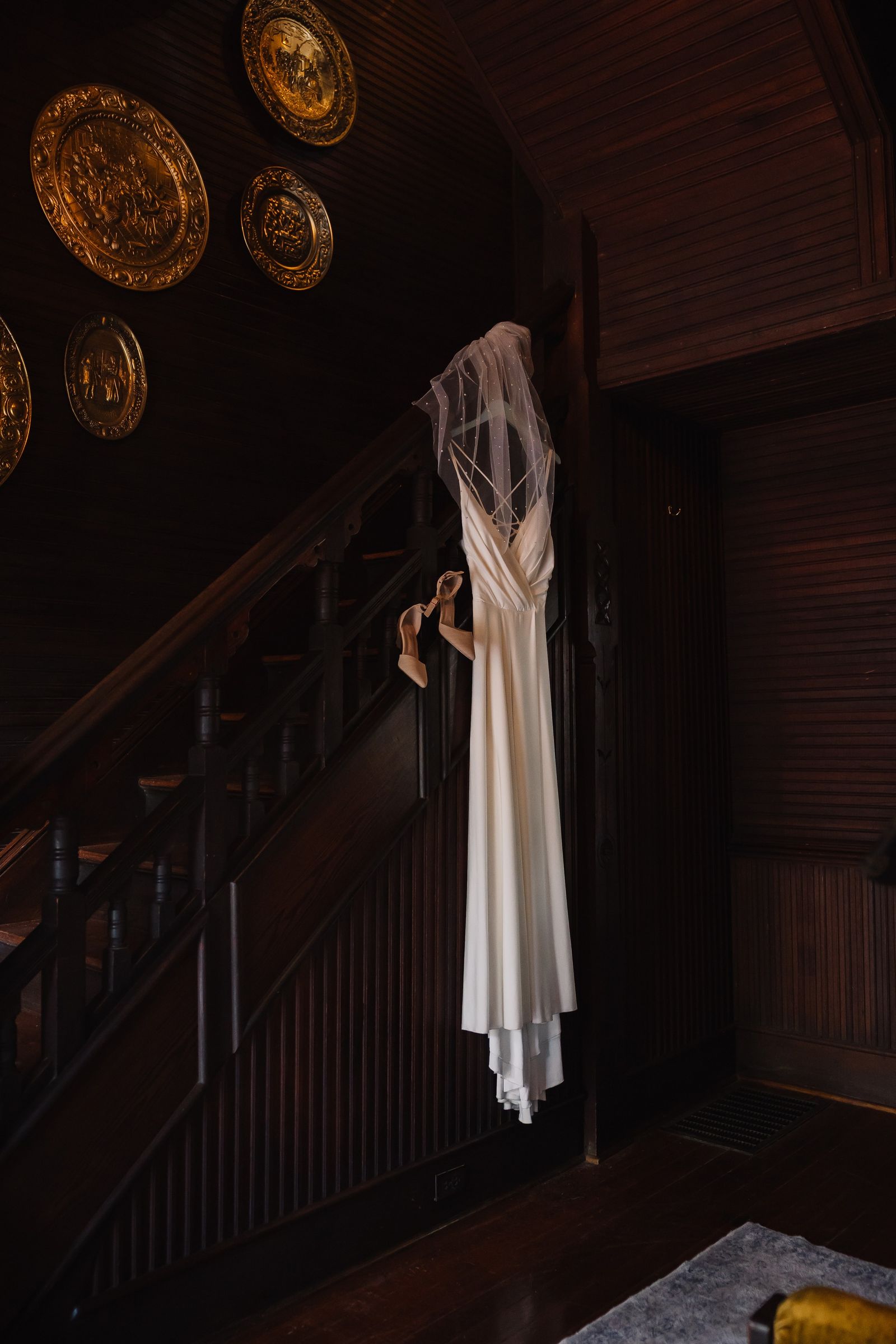 A bride on the staircase